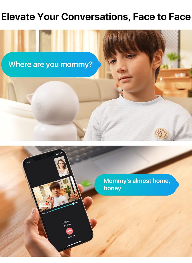 Zosi - ZOSI Dual-Lens 2K WiFi Security Camera Indoor, 355° Views Pan/Tilt Home CCTV Camera with 2 Way Audio, One-Touch Calling, Smart Person Detection, 2.4G/5G Dual-Band WiFi, C528 - Image 1