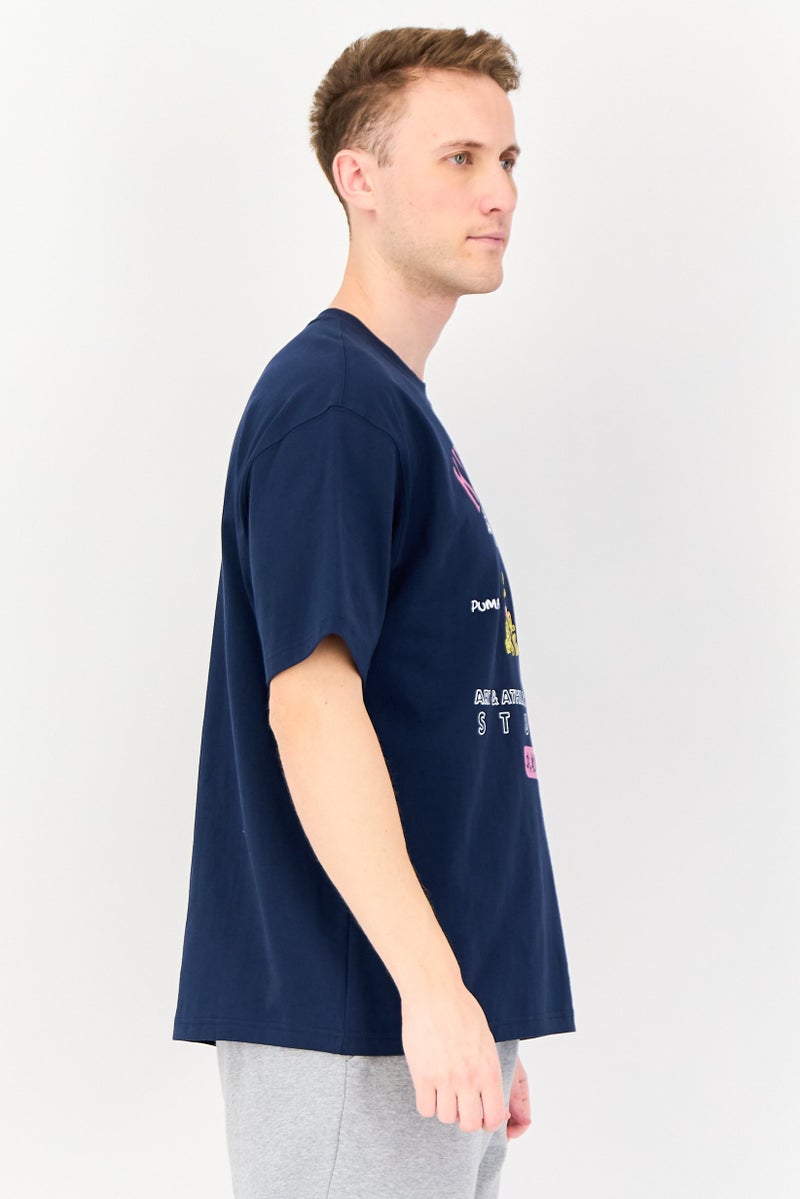 Puma X Kidsuper Men Sportswear Fit Short Sleeve Outdoor T-Shirt, Navy - Image 2