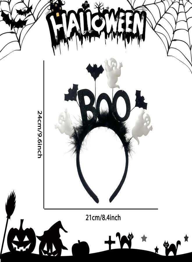 Macute Halloween Headband - Cute White Ghost BOO Headbands Bat Hairband Party Cosplay Costume Washing for Halloween Party - Image 3