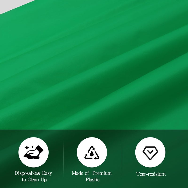 tujol Green 6 Pack Plastic Table Cloth 54" x 108", Disposable Tablecloths Rectangle Table Cover, Plastic Tablecloth for Parties - Image 4
