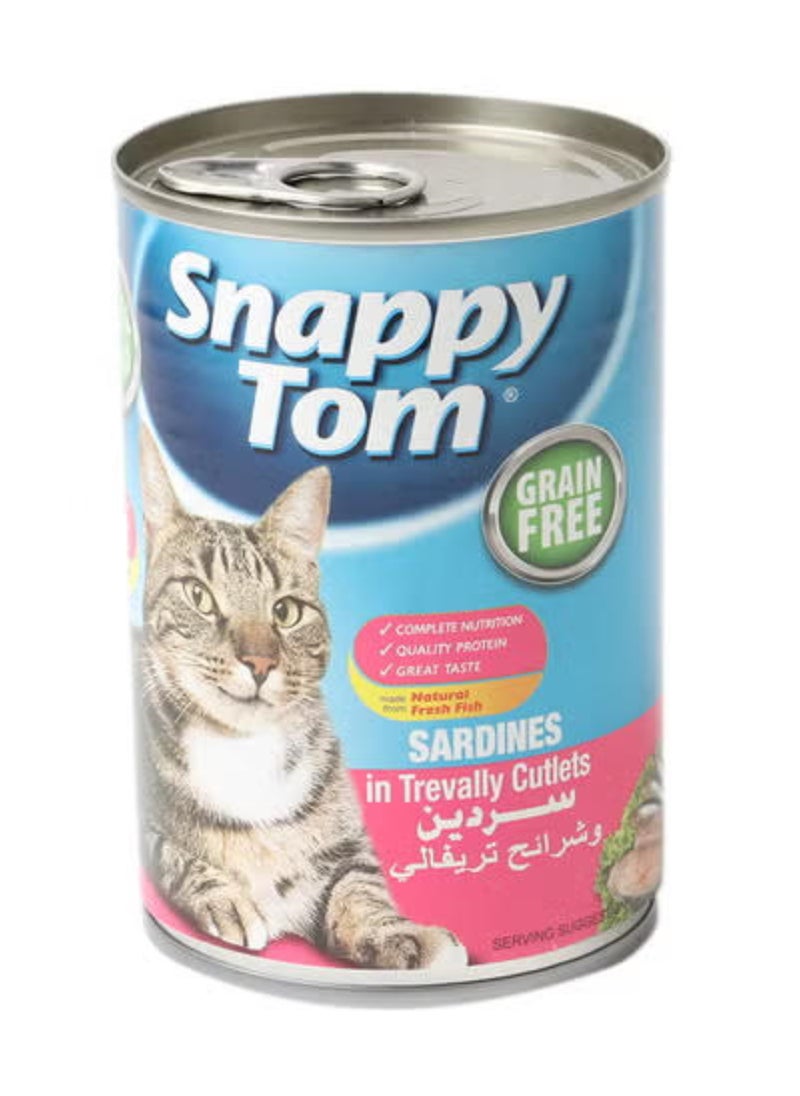 Snappy Tom - Grain Free Sardines In Trevally Cutlet 400 G - Image 1