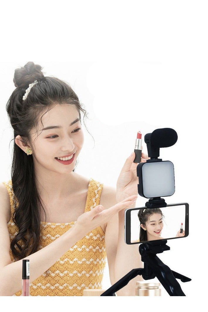 إينوشا عرض ستوديو التصوير للموبايل والكاميرا - كيت احترافي للفلوغرز مع مايكروفون، إضاءة LED، حامل ثلاثي - Image 4