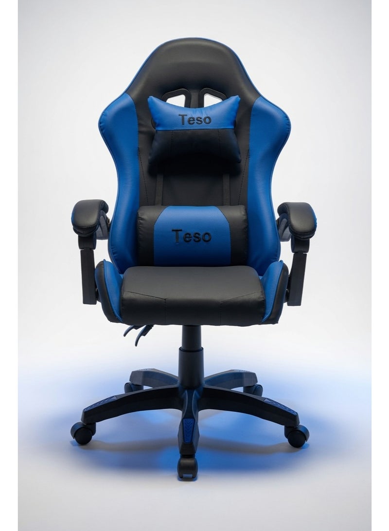 Teso Ergonomic Gaming Chair, High-Back PU Leather Racing Office Chair with Adjustable Lumbar Support, Swivel Computer Desk Chair. - Image 1