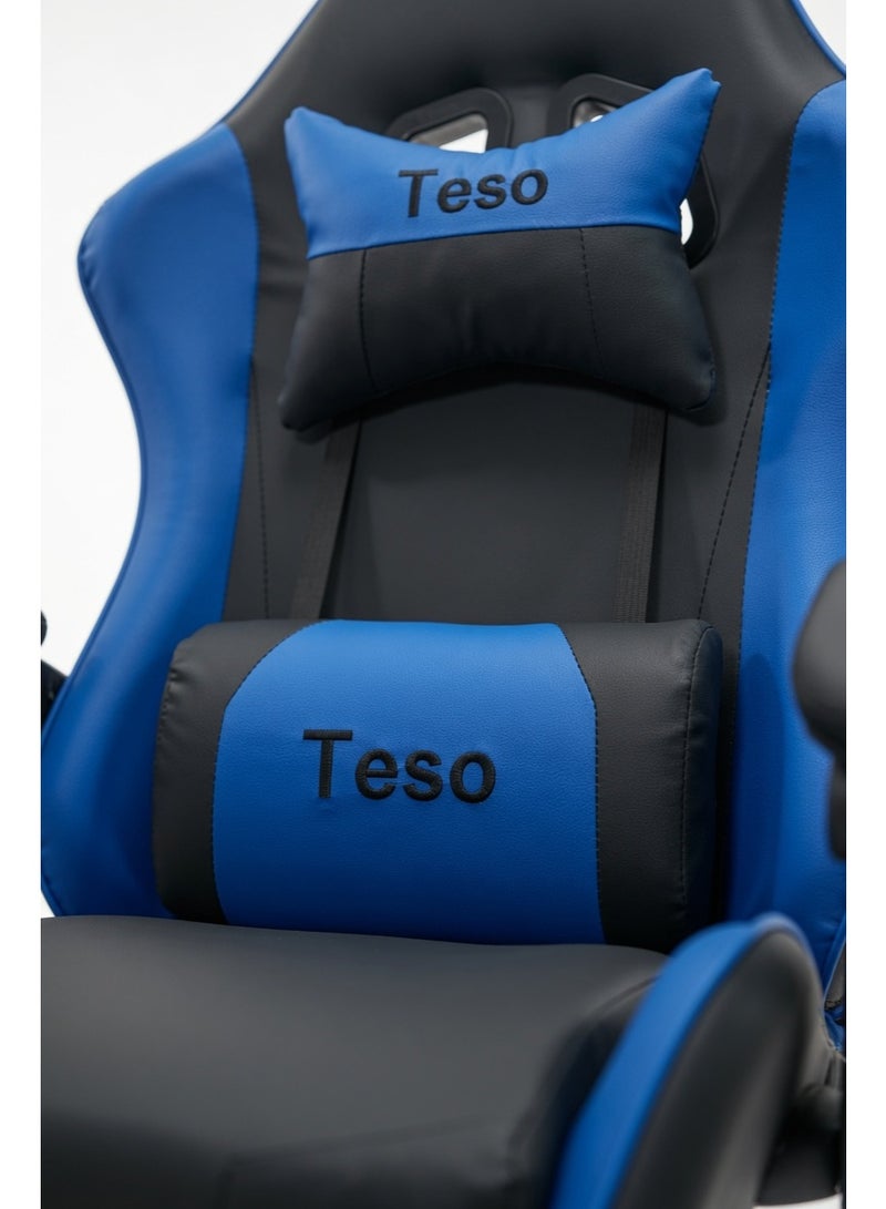 Teso Ergonomic Gaming Chair, High-Back PU Leather Racing Office Chair with Adjustable Lumbar Support, Swivel Computer Desk Chair. - Image 3