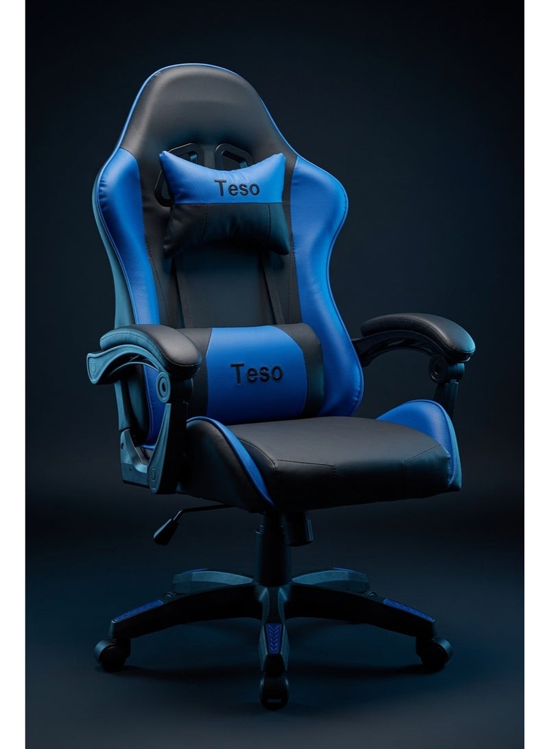 Teso Ergonomic Gaming Chair, High-Back PU Leather Racing Office Chair with Adjustable Lumbar Support, Swivel Computer Desk Chair. - Image 2