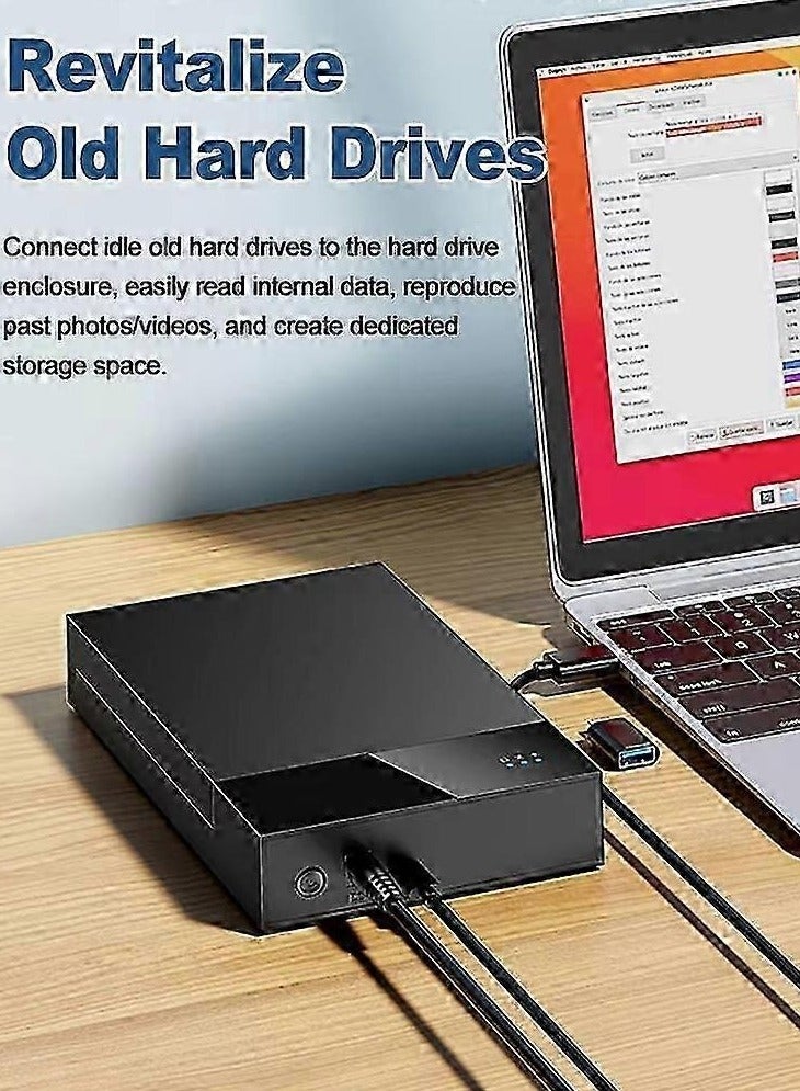 2.5/3.5 Inch External Hard Drive Enclosure – USB 3.0 to SATA HDD Case, Supports Up to 20TB, 450MB/s Transfer Speed for Desktop PC & Laptop  - Image 3