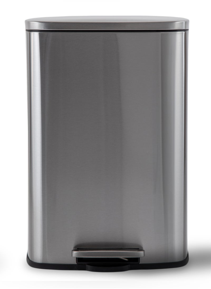 Ninestars - Kitchen Trash Bin 50 L, Dustbin, Stainless Steel Trash Can, Stain Resistant Garbage Bin, Highly Durable Pedal with Soft Close Lid , Waste Bin - Image 1