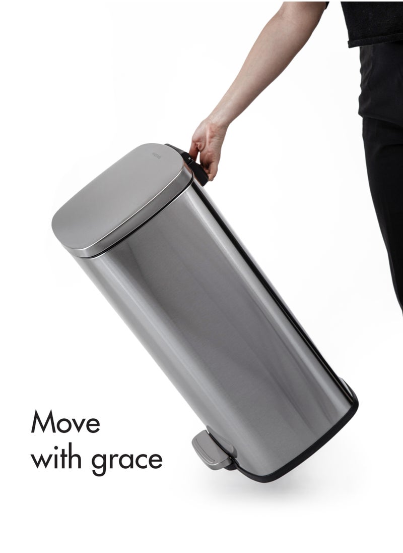 Ninestars - Kitchen Trash Bin 50 L, Dustbin, Stainless Steel Trash Can, Stain Resistant Garbage Bin, Highly Durable Pedal with Soft Close Lid , Waste Bin - Image 1