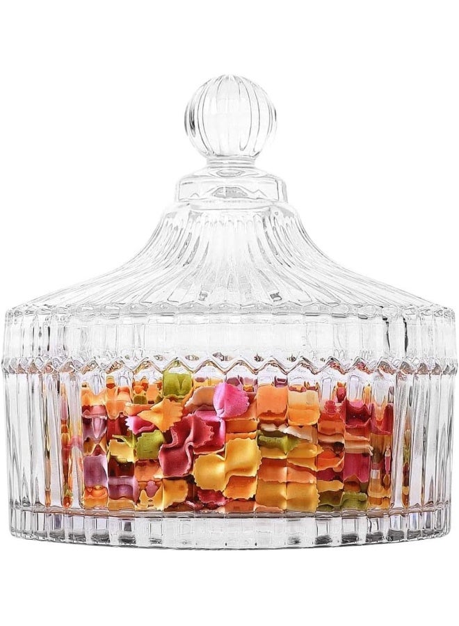 FUFU FUFU Tent Shaped Crystal Glass Dish with Lid  - Image 1