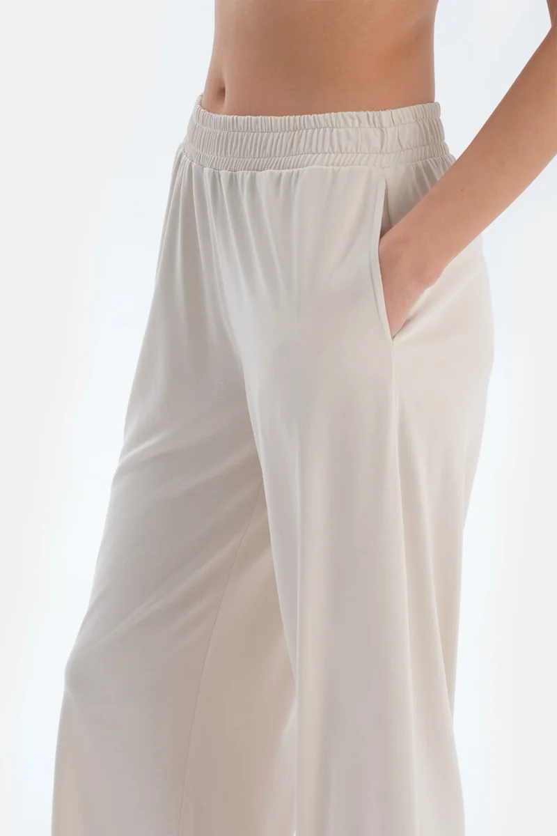 dagi Cream Pocket Basic Modal Trousers