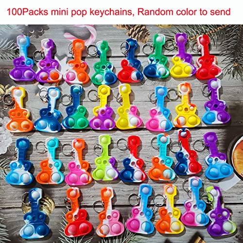 Goodangie00 100 Packs Guitar Bulk Music Mini Pop Fidget Toys Autism Special Needs Squeeze Sensory Party Favors Gift for Kids Adults Classroom Student Bubble Prizes - Image 5