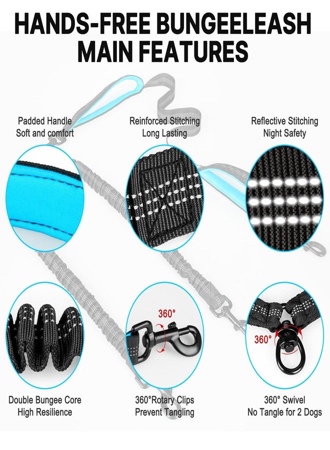 ITNAST Hands Free Double Dog Leash Tangle Free, Lumbar Support Dual Leash for Medium Large 2 Dogs With Bungee, Waist Bag, Padded Handles,Reflective Stitching for Dog Walking, Jogging, Hiking, Training - Image 4
