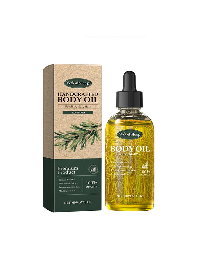 وودسليب زيت الجسم متعدد الأغراض المصنوع يدويًا من إكليل الجبل من وودسليب غني بالزيت المعدني وزيت بذور الجوجوبا والتوكوفيرول (فيتامين هـ) وزيت القرفة وزيت أوراق إكليل الجبل ومكونات أخرى، مناسب لتحسين مظهر البشرة وتعزيز رطوبة البشرة. - Image 1