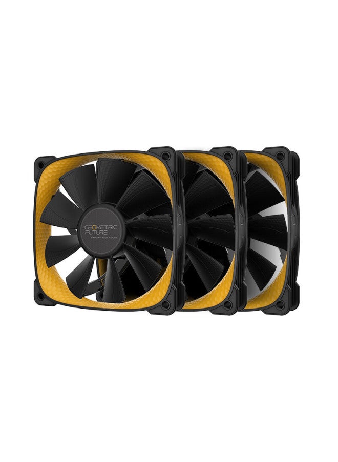 Geometricfuture Case Fan, Longshen 2505y, 12cm Pwm/non-light/argb Non-forward Fan, Pack Of Three - Image 1