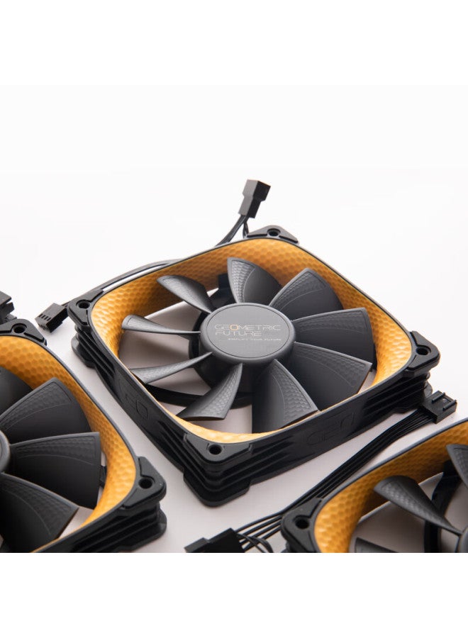 Geometricfuture Case Fan, Longshen 2505y, 12cm Pwm/non-light/argb Non-forward Fan, Pack Of Three - Image 2