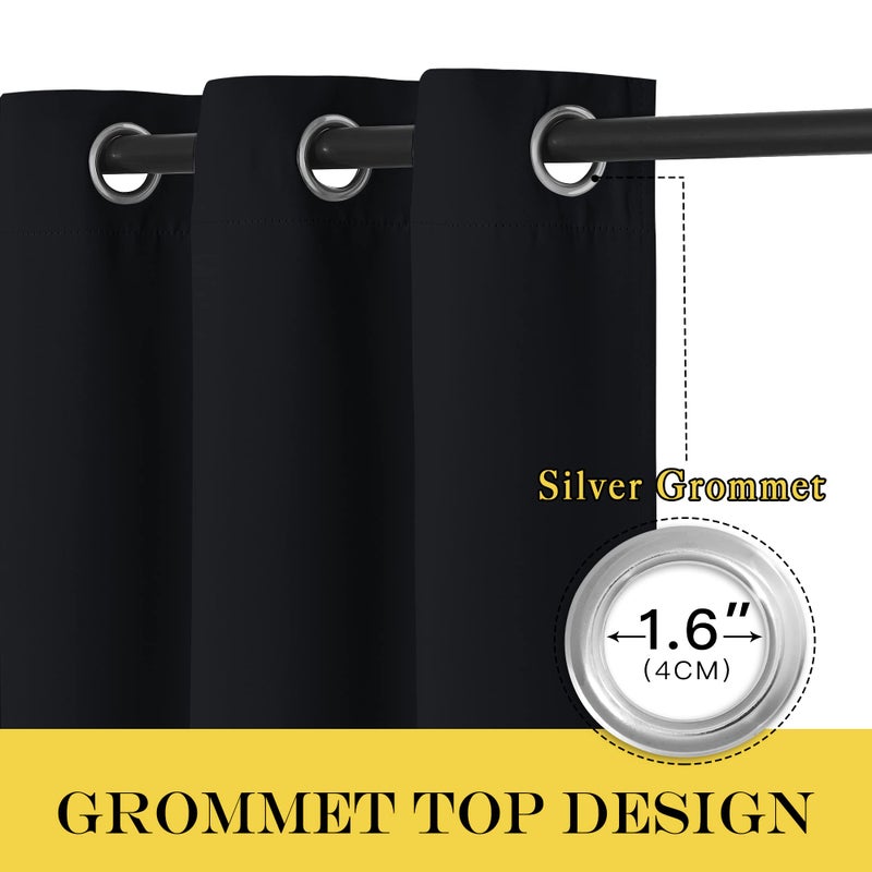 نايس تاون Nicetown Black Out Stertains 63 Inch طوله - Grommet حراري معزول الغرفة الحديثة معالجات النافذة الداكنة السترة الصوتية لغرفة النوم/الحضانة W52 x L63 1 قطعة - Image 3