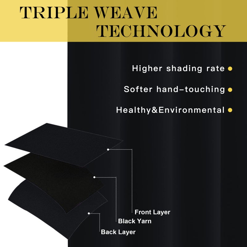 نايس تاون Nicetown Black Out Stertains 63 Inch طوله - Grommet حراري معزول الغرفة الحديثة معالجات النافذة الداكنة السترة الصوتية لغرفة النوم/الحضانة W52 x L63 1 قطعة - Image 5