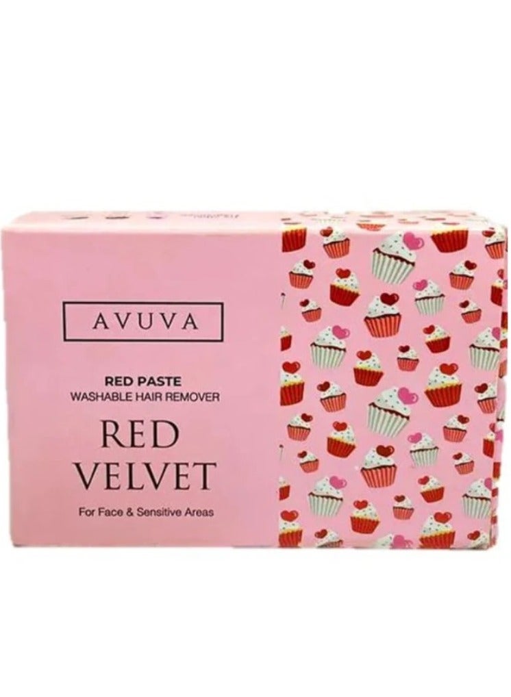 مزيل الشعر القابل للغسل بمعجون أحمر مخملي للوجه والمناطق الحساسة