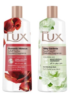 Lux Set Of 2 Lux Body Wash Romantic Hibiscus Opulent Fragrance And Lux Moisturising Body Wash Silk Gardenia  - Image 1