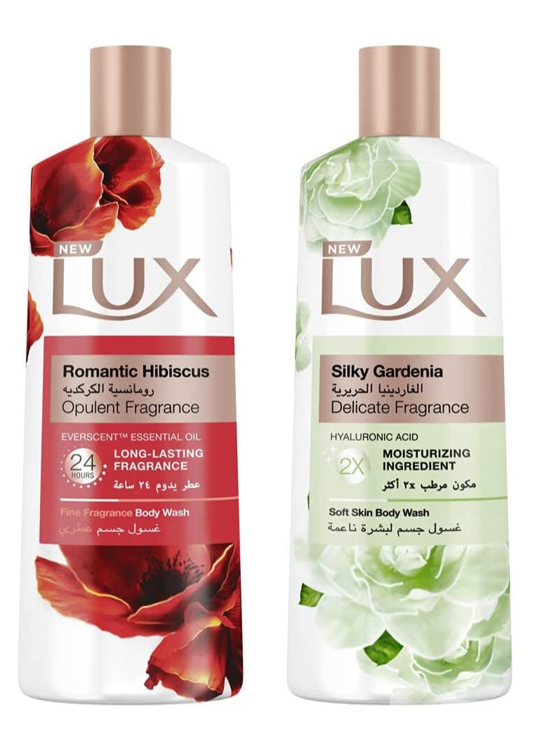 Lux Set Of 2 Lux Body Wash Romantic Hibiscus Opulent Fragrance And Lux Moisturising Body Wash Silk Gardenia  - Image 1
