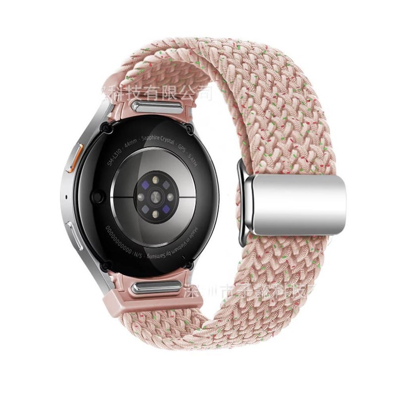 سوار ساعة ذكية باللون أسود قابل للتعديل سوار نايلون حلقي متوافق مع Samsung Galaxy Watch 7 بملاءمة قابلة للتعديل وحزام بديل - Image 3