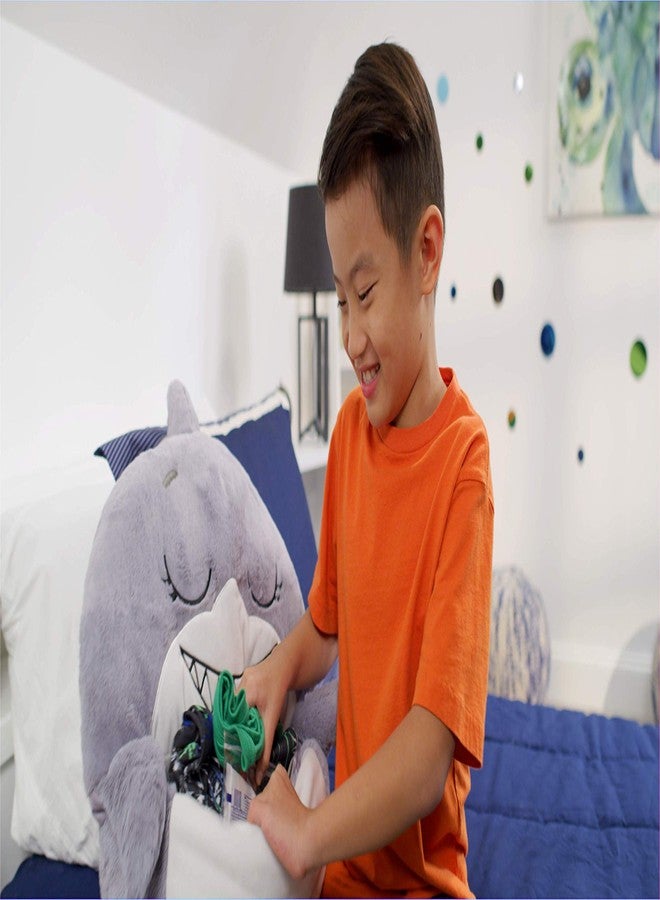 Happy Nappers: Pillow & Sleepy Sack Medium - Grey Shark - 54 x 20inches, 2-in-1:Plush Animal Opens Into Sleeping Bag, Soft Play & Nap Character, Kids 3 and up - Image 4