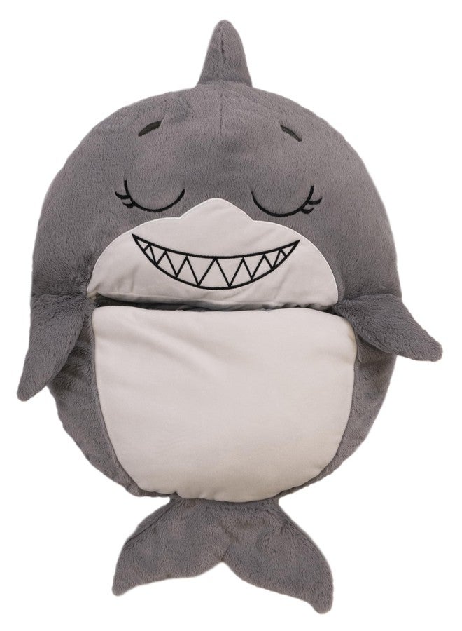 Happy Nappers: Pillow & Sleepy Sack Medium - Grey Shark - 54 x 20inches, 2-in-1:Plush Animal Opens Into Sleeping Bag, Soft Play & Nap Character, Kids 3 and up - Image 2