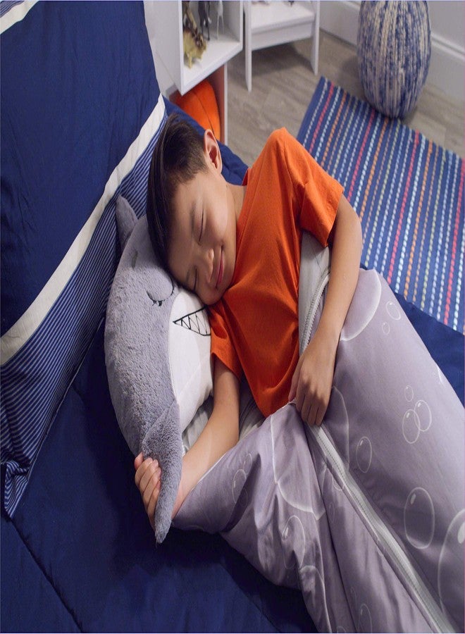 Happy Nappers: Pillow & Sleepy Sack Medium - Grey Shark - 54 x 20inches, 2-in-1:Plush Animal Opens Into Sleeping Bag, Soft Play & Nap Character, Kids 3 and up - Image 3