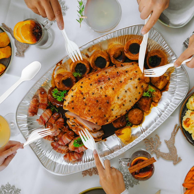 Biocean Extra Heavyduty Compostable Cutlery Set No Plastic Forks Spoons Knives Disposable Utensils Biodegradable Fork Eco Friendly Silverware Serving Flatware for Party BBQ Daily Use Events Picnic - Image 4