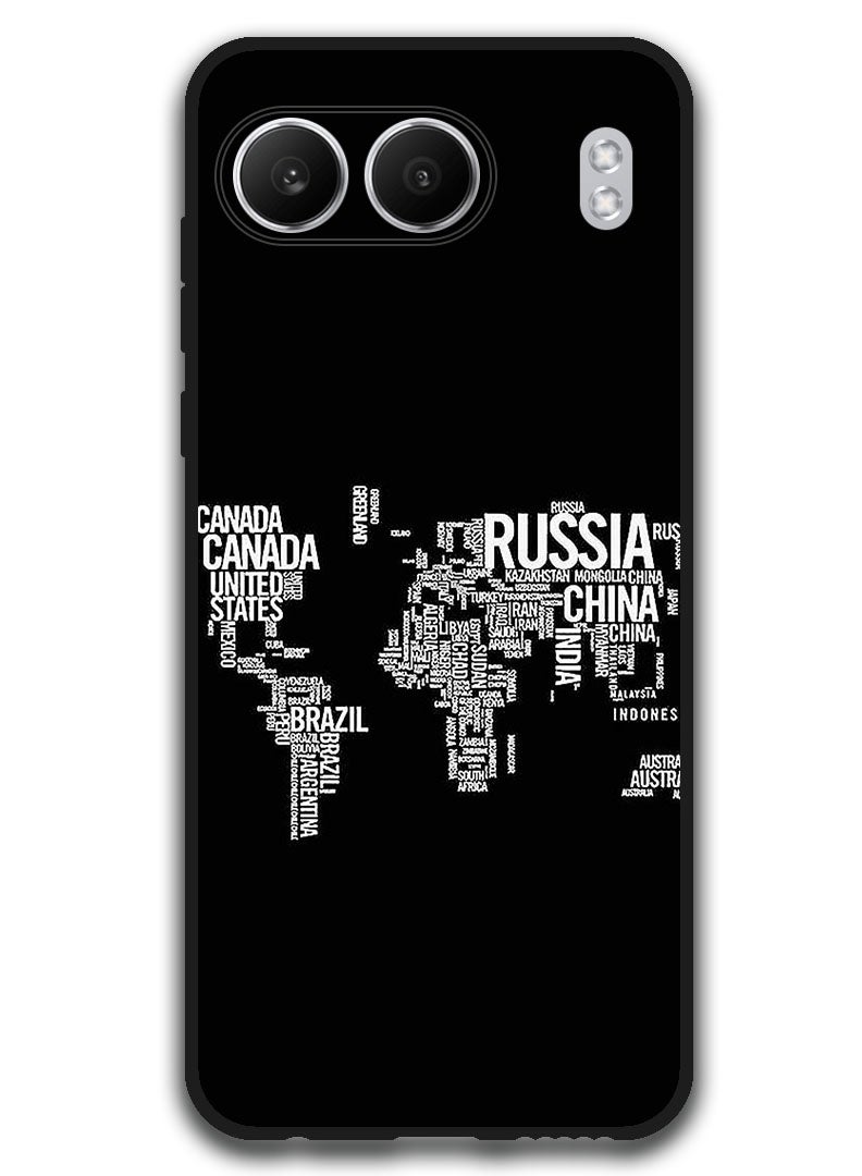 Theodor Protective Case Anti Scratch Shock Proof Bumper Cover For OnePlus Nord 4 Written World Map - Image 1
