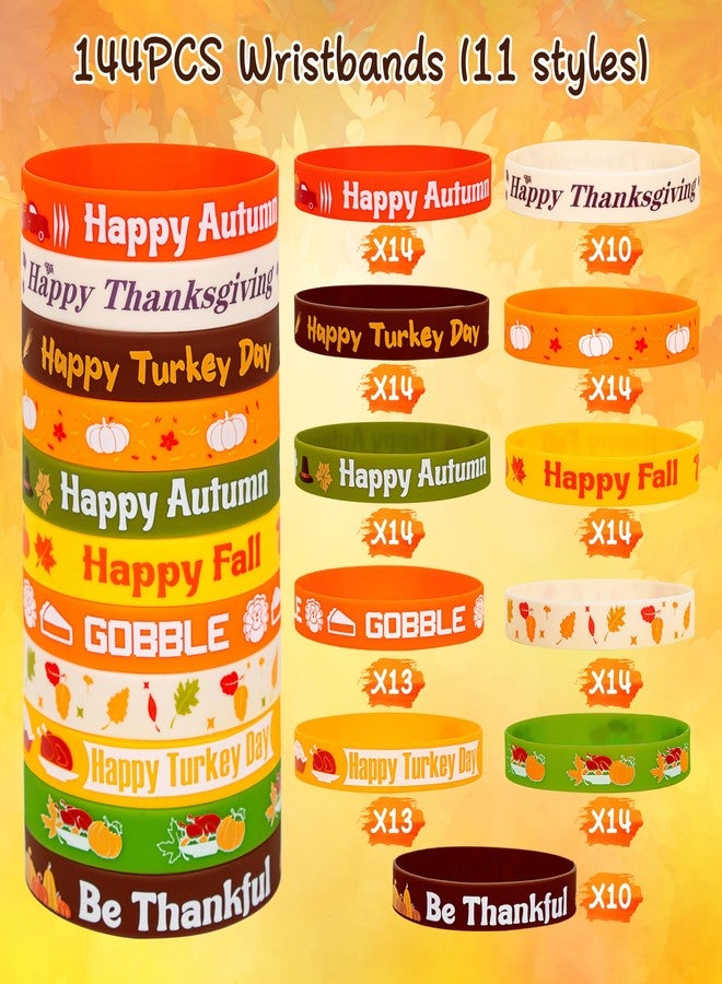 Moon Boat 144PCS Thanksgiving Fall Bracelets Party Favors Bulk: Silicone Rubber Wristbands Festival Goodie Bags Gifts Prizes Decorations - Image 4