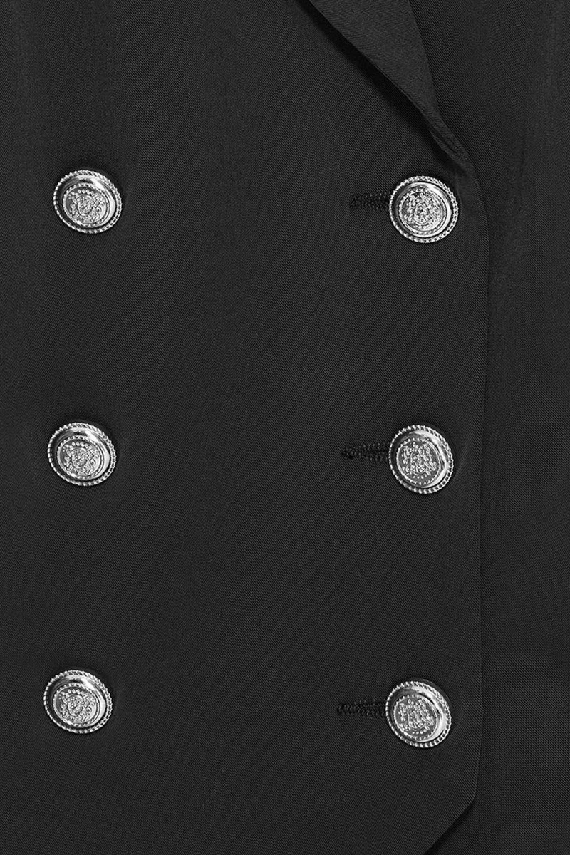 Dilvin Black DILVIN Women's Shawl-collar Woven Waistcoat for Women | Best Price UAE