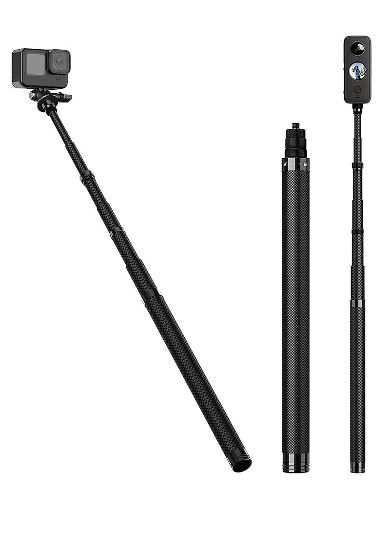 Generic - Upgraded 46” Ultra Light Carbon Fiber Selfie Stick Invisible Stick Detachable Extension Pole Monopod for GoPro Hero 10 9 8 7 6 5 4 3+ DJI Osmo SJCAM Insta 360 ONE X/X2 Xiao Yi Action Camera - Image 1