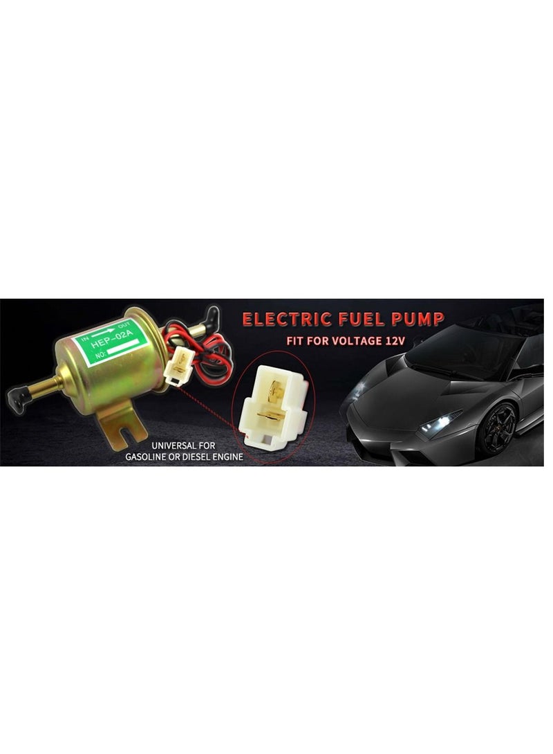 Universal 12V Heavy Duty Electric Fuel Pump Metal Solid Petrol For Motorcycle Carburetor ATV Trucks Boats Gasoline or Diesel Engine