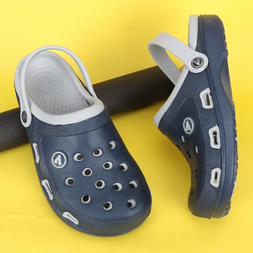 Aqualite Clogs for Men | Lightweight EVA Comfortable Slip-On Clogs | Durable Anti-Slip Men’s Clogs Footwear, Casual, Indoor & Outdoor Use Navy Grey - Image 2