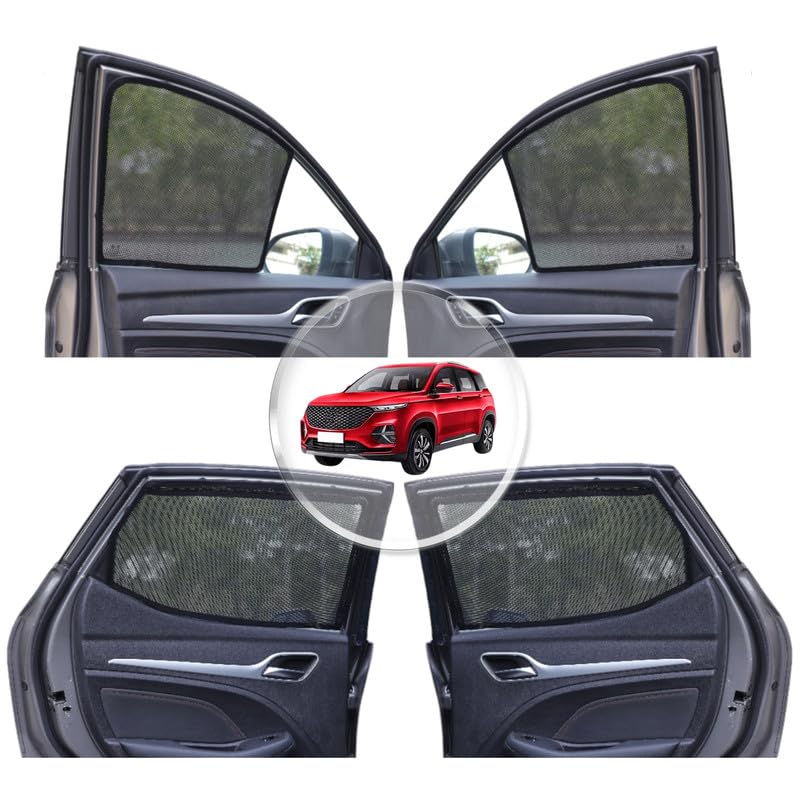 NEODRIFT 'NeoShade' Magnetic Car Sunshades for MG Hector | Hector Plus (Set of 6 - Front, Middle & Rear - Zipper Only on Middle Row)(UV Protection, Magnetic Grip, Privacy & Heat Control) - Image 1