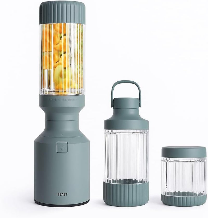 Beast Mighty 850 Plus | Premium Compact Personal Blender | Smoothies, Shakes, Dressings, Sauces | Blends Ice and Frozen Fruit | New XL Vessel | Extra Vessels, Lids and Straws | 850W (Mist) - Image 1
