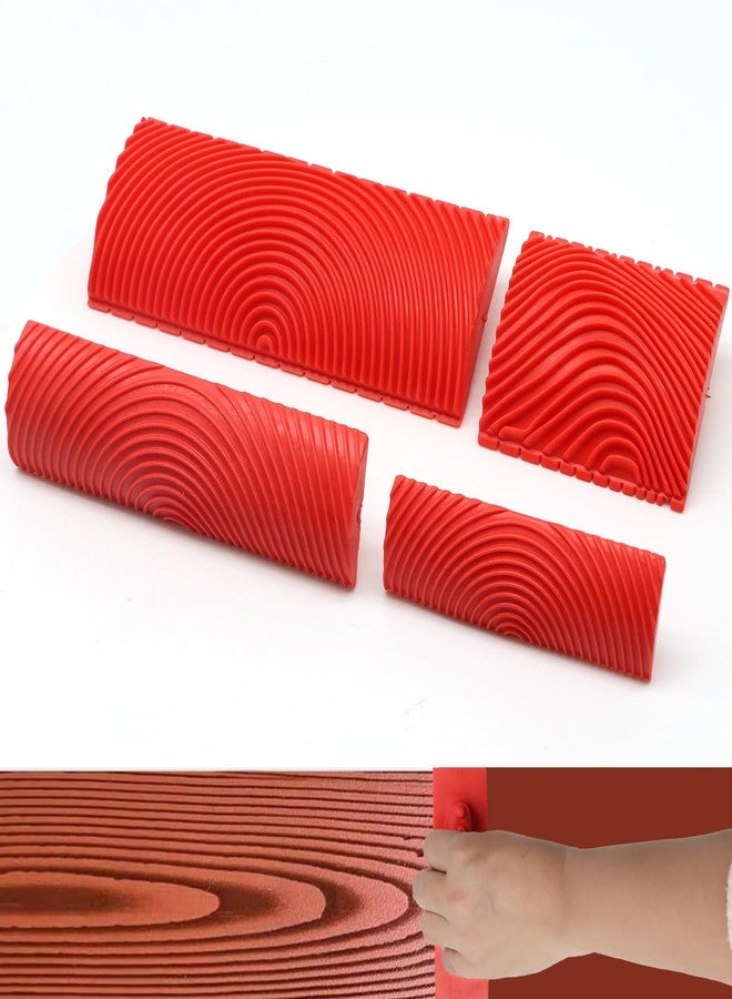 lenpestia 4 Pieces Wood Graining Tool Wood Grain Paint Tool Wood Grain Tool Kit Decorative Wood Grain Tools Wood Graining Tool Set Simulated Wood Grain Brushes for Wall Room Decoration - Image 1