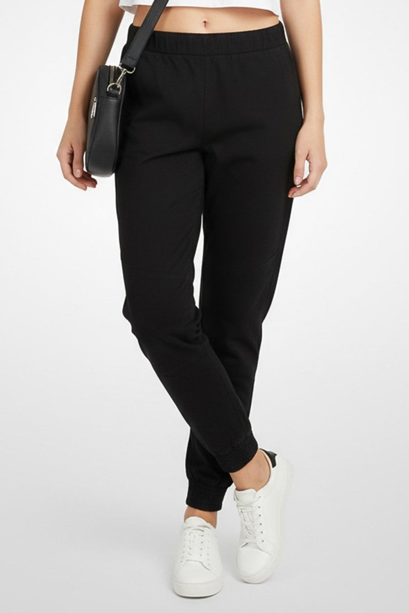 TWINSET Scee by Twinset Women Regular Fit Plain Jogger Pants, Black - Image 1