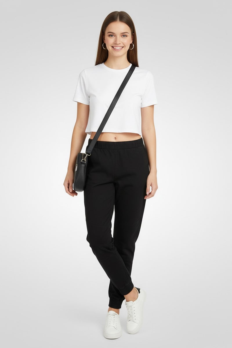 TWINSET Scee by Twinset Women Regular Fit Plain Jogger Pants, Black - Image 2