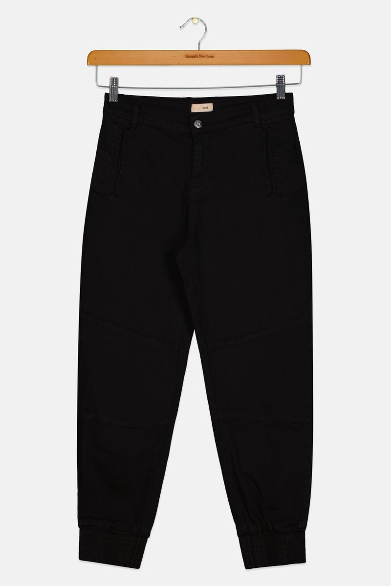 TWINSET Scee by Twinset Women Regular Fit Plain Jogger Pants, Black - Image 3