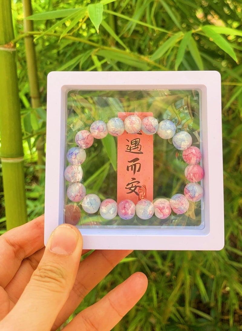 خرز سيراميك تقليدي من السيراميك الفاخر سلاسل خرز تقليدية 10 ملم هدية مثالية للفتيات عاشق الوردي الأرجواني - Image 2