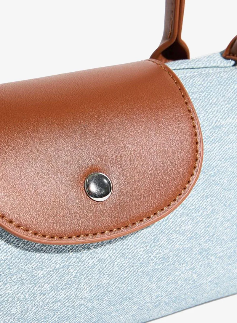 Styli  Denim Top Handle Bag with Knotted Crossbody Strap for Women | Best Price UAE