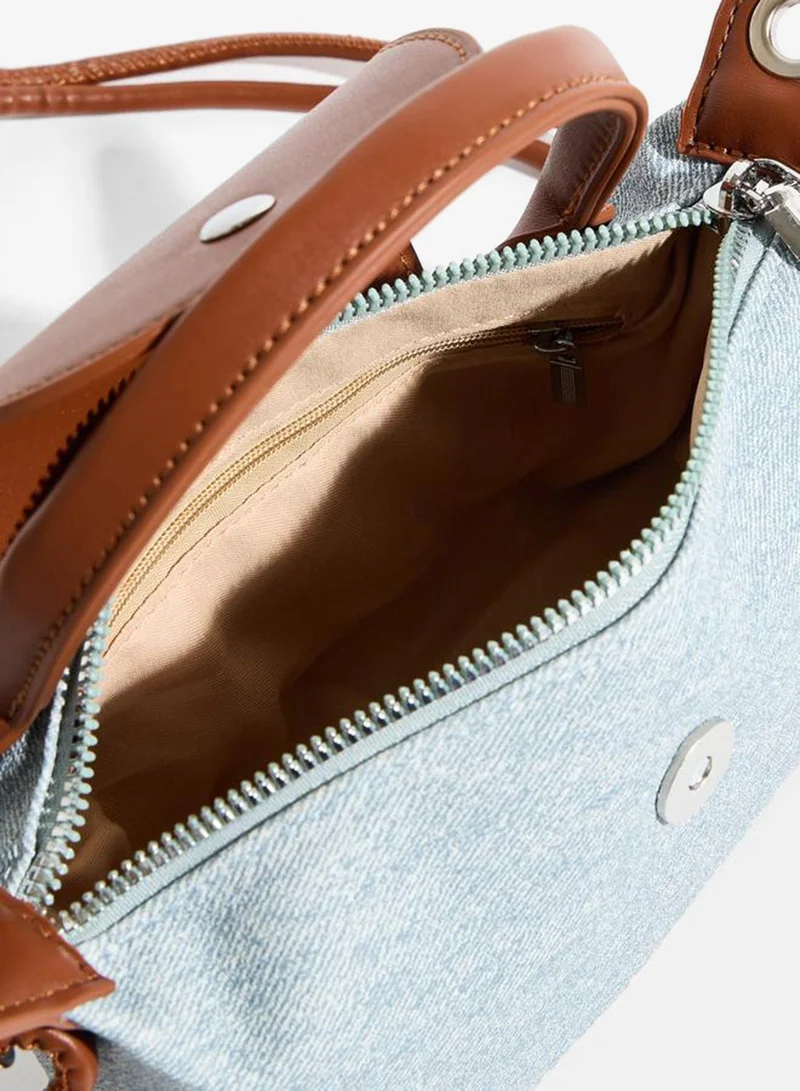 Styli  Denim Top Handle Bag with Knotted Crossbody Strap for Women | Best Price UAE