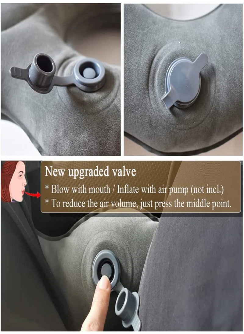 SYOSI - Inflatable Donut Cushion Seat for Office Chair, Portable Sciatica Pillow for Sitting Tailbone Pain Car Seat Cushions, for Hemorrhoids Pressure Sores Wheel Chair, Prolonged Sitting Daily Use - Image 1