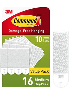 3M 3M Command Picture Hanging Strips, Medium, White, Holds Up To 12 Lbs., 16-Pairs (32-Strips), Easy To Open Packaging  - Image 1