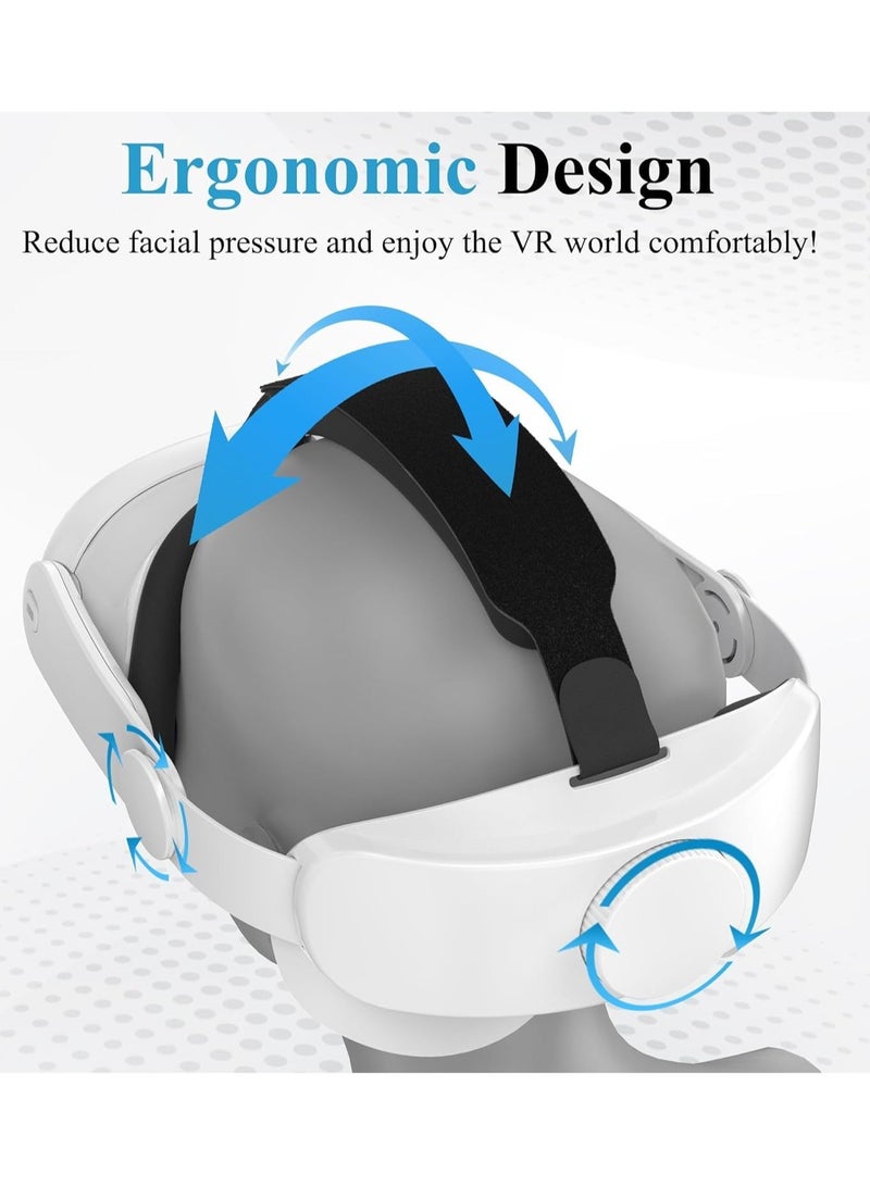 Head Strap for Quest 3 /Quest 3S， Adjustable Durable Headband for Oculus/Meta Quest 3/Quest 3S， Elite Strap Replacement with PU Sponge Pad for Enhanced Support - Image 5