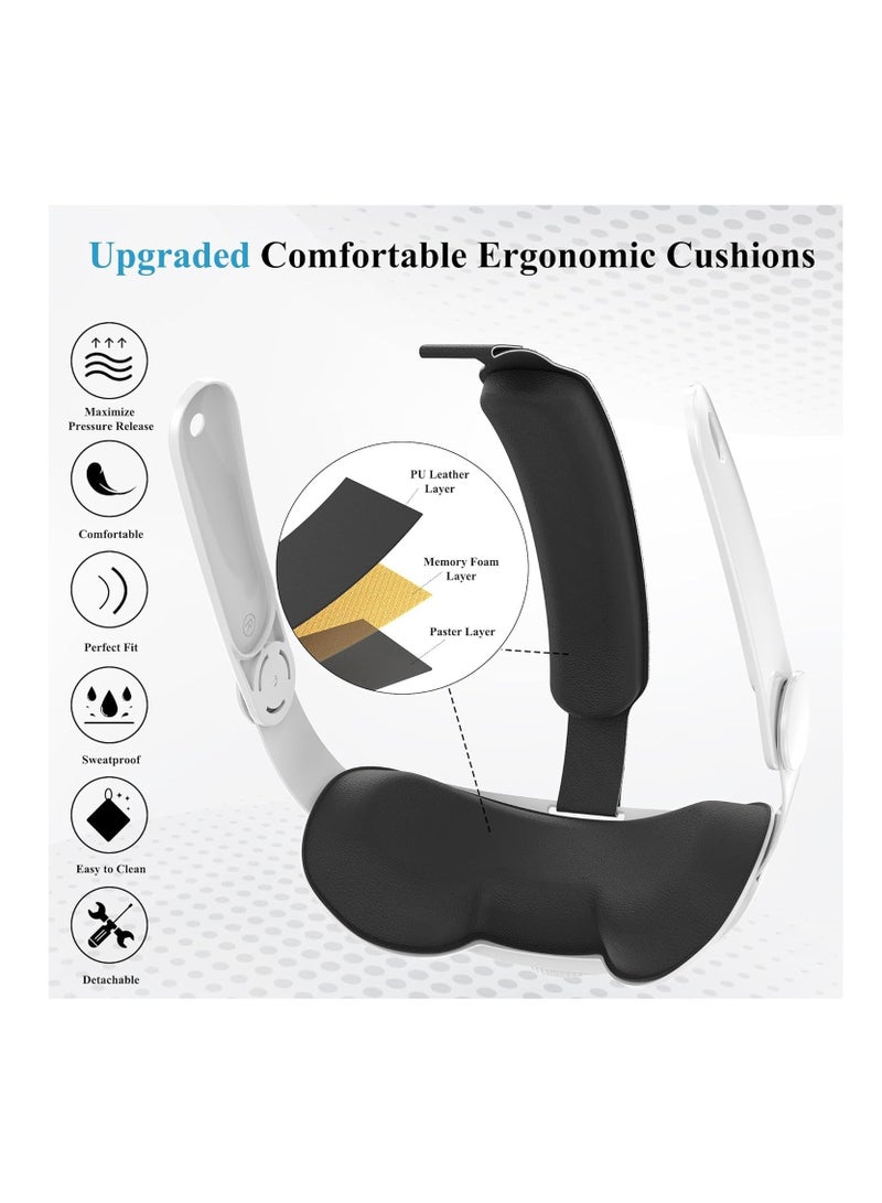 Head Strap for Quest 3 /Quest 3S， Adjustable Durable Headband for Oculus/Meta Quest 3/Quest 3S， Elite Strap Replacement with PU Sponge Pad for Enhanced Support - Image 2