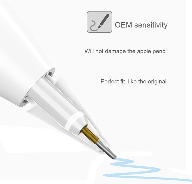 SIXFU Upgraded Replacement Tips for Apple Pencil, Metal Tips Set Precise Control for Apple Pencil USB C/ 2nd/ 1st Gen Apple Pen Nib(6 Pack) - Image 5
