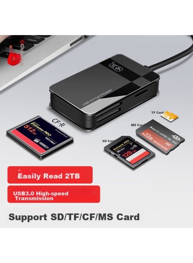 Chuanyu Usb 3.0 High-speed Sd/tf/cf/ms Card Multi-function All-in Card Reader Supports Dslr Camera Storage Cards, Dash Cam, Drone, Computer, And Smartphone Memory Cards - Image 1